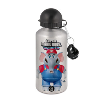 Super mario and Friends, Metallic water jug, Silver, aluminum 500ml