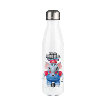 Super mario and Friends, Metal mug thermos White (Stainless steel), double wall, 500ml