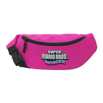 Super mario wonder, Unisex τσαντάκι μέσης (μπανάνα) χρώματος ΡΟΖ με 2 τσέπες