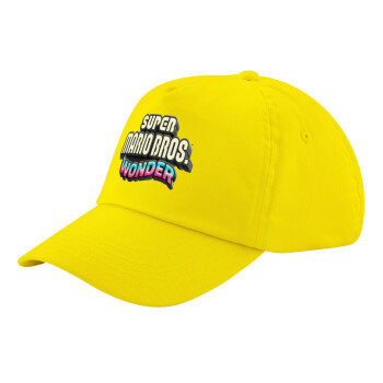 Super mario and Friends, Child's Baseball Cap, 100% Cotton Twill, Yellow (COTTON, CHILD, UNISEX, ONE SIZE)