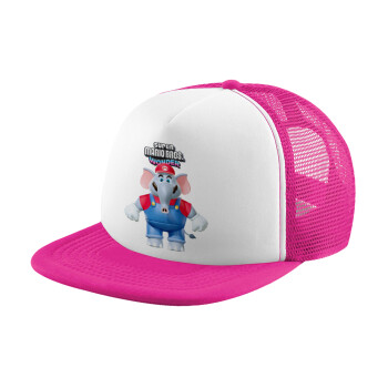 Super mario and Friends, Καπέλο Ενηλίκων Soft Trucker με Δίχτυ Pink/White (POLYESTER, ΕΝΗΛΙΚΩΝ, UNISEX, ONE SIZE)