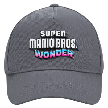 Super mario and Friends, Ultimate Adult Hat Grey, (100% COTTON DRILL, ADULT, UNISEX, ONE SIZE)