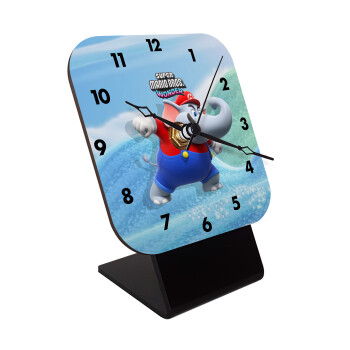 Super mario and Friends, Επιτραπέζιο ρολόι ξύλινο με δείκτες (10cm)
