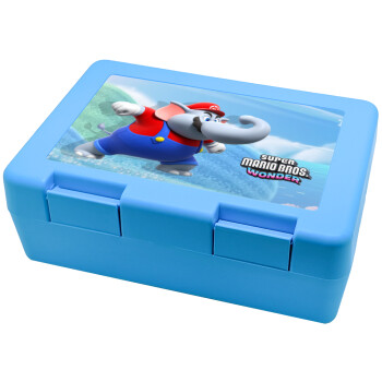 Super mario and Friends, Children's cookie container LIGHT BLUE 185x128x65mm (BPA free plastic)