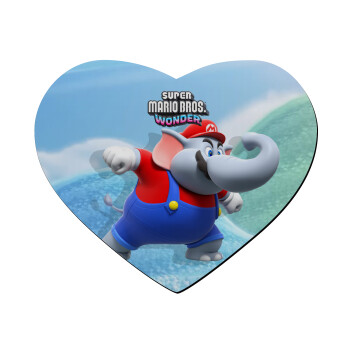 Super mario and Friends, Mousepad heart 23x20cm