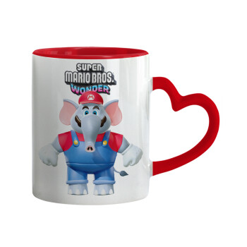 Super mario wonder, Mug heart red handle, ceramic, 330ml