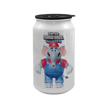 Super mario and Friends, Κούπα ταξιδιού μεταλλική με καπάκι (tin-can) 500ml