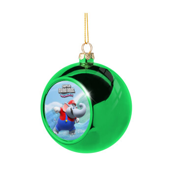 Super mario and Friends, Χριστουγεννιάτικη μπάλα δένδρου Πράσινη 8cm