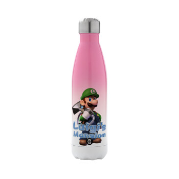 Luigi's Mansion, Metal mug thermos Pink/White (Stainless steel), double wall, 500ml