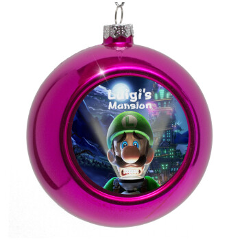 Luigi's Mansion, Στολίδι Χριστουγεννιάτικη μπάλα δένδρου Μωβ 8cm