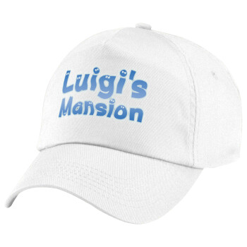 Luigi's Mansion, Children's Baseball Cap, 100% Cotton Twill, White (COTTON, CHILDREN'S, UNISEX, ONE SIZE)