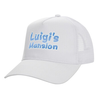 Luigi's Mansion, Καπέλο Ενηλίκων Structured Trucker, με Δίχτυ, ΛΕΥΚΟ (100% ΒΑΜΒΑΚΕΡΟ, ΕΝΗΛΙΚΩΝ, UNISEX, ONE SIZE)
