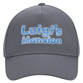 Luigi's Mansion, Ultimate Adult Hat Grey, (100% COTTON DRILL, ADULT, UNISEX, ONE SIZE)