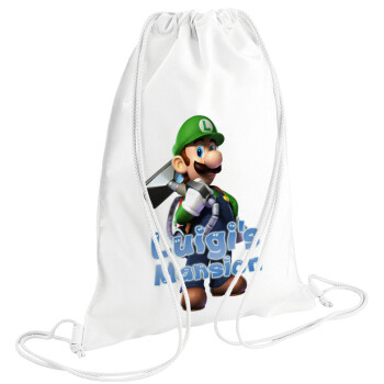 Luigi's Mansion, Backpack pouch GYMBAG white (28x40cm)