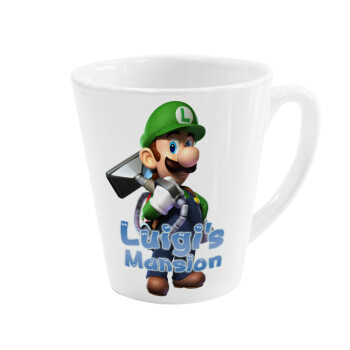Luigi's Mansion, Κούπα κωνική Latte Λευκή, κεραμική, 300ml