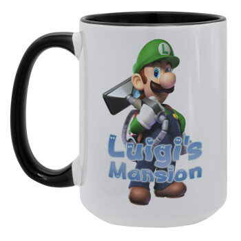 Luigi's Mansion, Κούπα Mega 15oz, κεραμική Μαύρη, 450ml