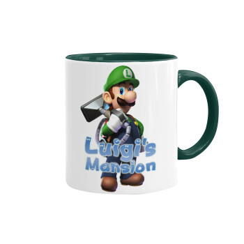 Luigi's Mansion, Κούπα χρωματιστή πράσινη, κεραμική, 330ml