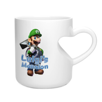 Luigi's Mansion, Κούπα καρδιά λευκή, κεραμική, 330ml