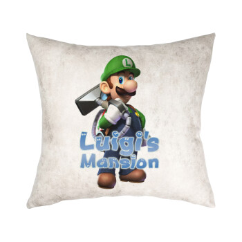 Luigi's Mansion, Μαξιλάρι καναπέ Δερματίνη Γκρι 40x40cm με γέμισμα