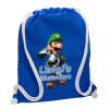 Backpack pouch GYMBAG Blue, with pocket (40x48cm) & thick cords