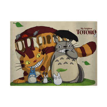 Totoro and Cat, Επιφάνεια κοπής γυάλινη (38x28cm)