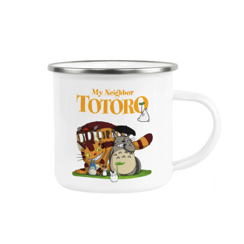 Totoro and Cat, Κούπα Μεταλλική εμαγιέ λευκη 360ml