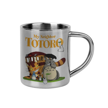 Totoro and Cat, Mug Stainless steel double wall 300ml