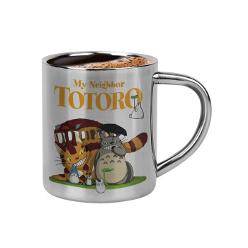 Totoro and Cat, Double-wall metal cup for espresso (220ml)