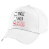 Children's Baseball Cap, 100% Cotton Twill, White (COTTON, CHILDREN'S, UNISEX, ONE SIZE)