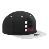 Adult Flat Snapback Hat Black/Grey, (100% COTTON TWILL, ADULT, UNISEX, ONE SIZE)