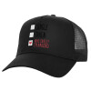 Structured Trucker Adult Hat, with Mesh, Black (100% COTTON, ADULT, UNISEX, ONE SIZE)