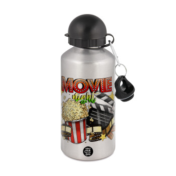 Movie night, Metallic water jug, Silver, aluminum 500ml