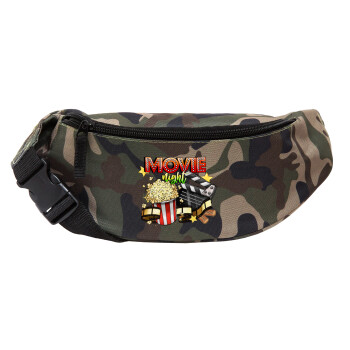 Movie night, Unisex waist bag (banana) in Jungle camouflage color with 2 pockets