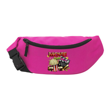 Movie night, Unisex waist bag (banana) in PINK color with 2 pockets