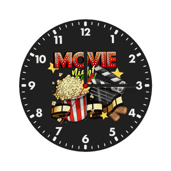 Movie night, Wooden wall clock (20cm)