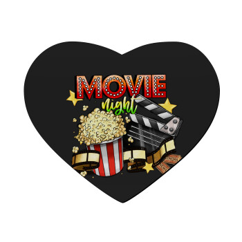 Movie night, Mousepad heart 23x20cm