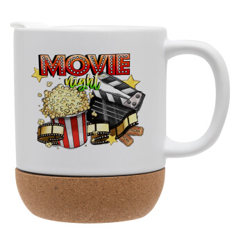 Movie night, Ceramic coffee mug Cork (MAT), 330ml (1pcs)