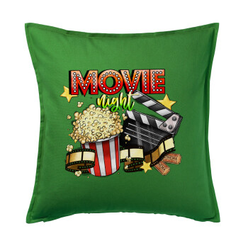 Movie night, Sofa cushion Green 50x50cm includes filling