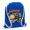 Backpack pouch GYMBAG Blue, with pocket (40x48cm) & thick cords