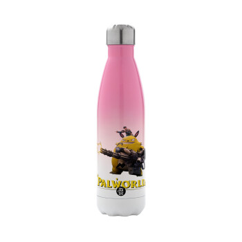Palworld, Metal mug thermos Pink/White (Stainless steel), double wall, 500ml