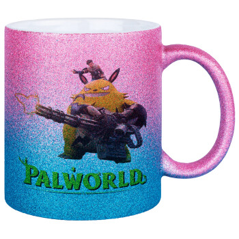 Palworld, Κούπα Χρυσή/Μπλε Glitter, κεραμική, 330ml