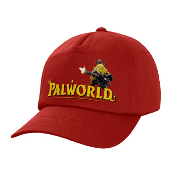 Palworld, Καπέλο παιδικό Baseball, 100% Βαμβακερό Twill, Κόκκινο (ΒΑΜΒΑΚΕΡΟ, ΠΑΙΔΙΚΟ, UNISEX, ONE SIZE)