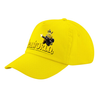 Palworld, Child's Baseball Cap, 100% Cotton Twill, Yellow (COTTON, CHILD, UNISEX, ONE SIZE)