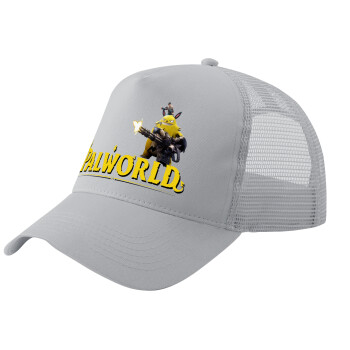 Palworld, Adult Structured Trucker Hat, with Mesh, GRAY (100% COTTON, ADULT, UNISEX, ONE SIZE)