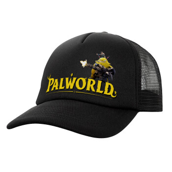 Palworld, Καπέλο Ενηλίκων Soft Trucker με Δίχτυ Μαύρο (POLYESTER, ΕΝΗΛΙΚΩΝ, UNISEX, ONE SIZE)