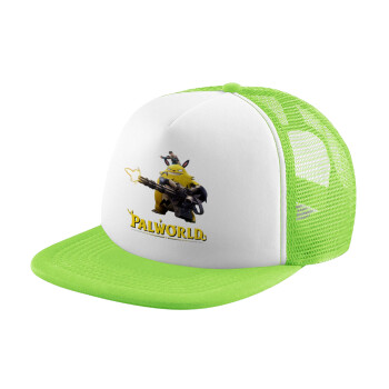 Palworld, Adult Soft Trucker Hat with Mesh GREEN/WHITE (POLYESTER, ADULT, ONE SIZE)