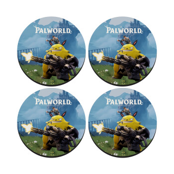 Palworld, ΣΕΤ 4 Σουβέρ ξύλινα στρογγυλά (9cm)