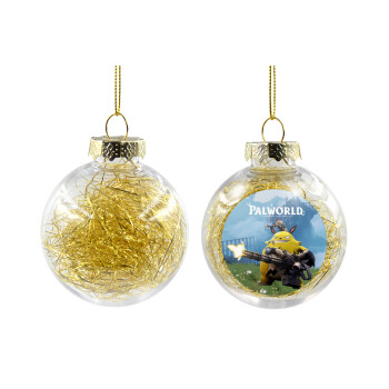 Palworld, Transparent Christmas tree ball ornament with gold filling 8cm