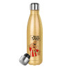 Glitter gold stainless steel thermos bottle, double-walled, 500ml