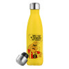 Yellow Stainless Steel Metallic Thermos, double-walled, 500ml